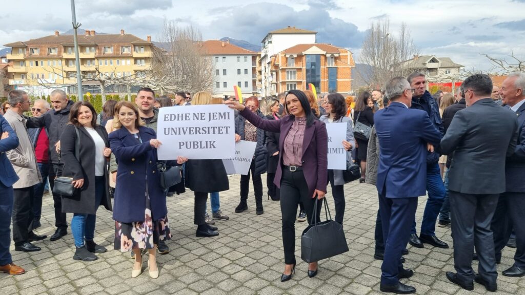 Deputetet, të punësuara në UT, pjesë e protestës/”Edhe ne jemi universitet publik”